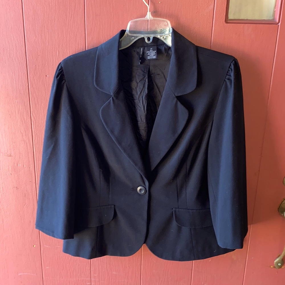 Black Blazer Quarter Length Sleeves